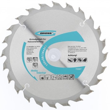 73307 | Пильный диск по дереву 160 x 20/16 x 24Т, GROSS-0