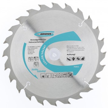 73311 | Пильный диск по дереву 165 x 20/16 x 24Т, GROSS-0