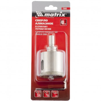 726453 | Сверло алмазное по керамограниту, 45 х 67 мм, трехгранный хвостовик, MATRIX-2