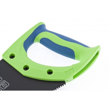 23811 | Ножовка по дереву, 450 мм, 7-8 TPI, каленый зуб 2D, защитное покрытие, двухкомпонентная рукоятка, СИБРТЕХ ЗУБЕЦ-2