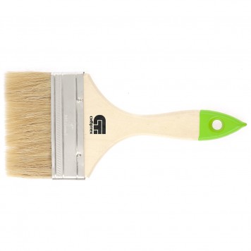 82266 | Кисть плоская 100 мм, натуральная щетина, деревянная ручка, СИБРТЕХ-0