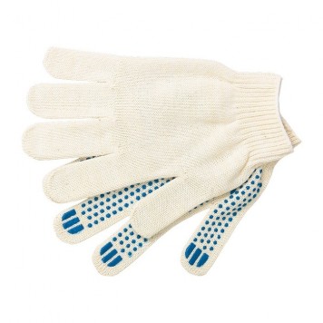 67715 | Перчатки х/б, ПВХ покрытие, "Точка", 10 класс Россия, РОССИЯ-0