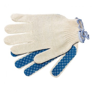 67713 | Перчатки х/б, ПВХ покрытие, Шахматный облив, 10 класс Россия, РОССИЯ-0