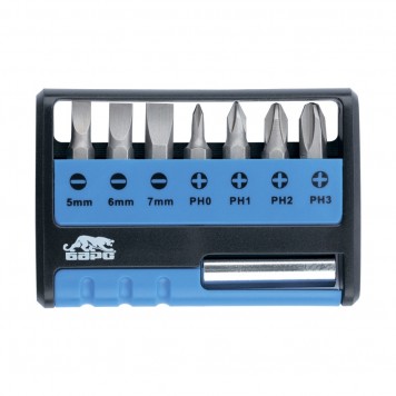 13357 | Набор бит с магнитным держателем, CrV, 8 шт, БАРС-0