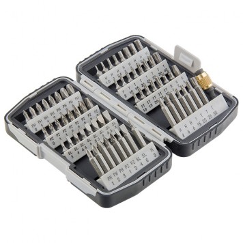 11327 | Набор бит, магнитный адаптер, CrV, пластиковый кейс, 64 шт., MATRIX-1