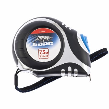 32514 | Рулетка Платинум, 7,5 м х 25 мм, утолщенное полотно, автоматическая фиксация, БАРС-0
