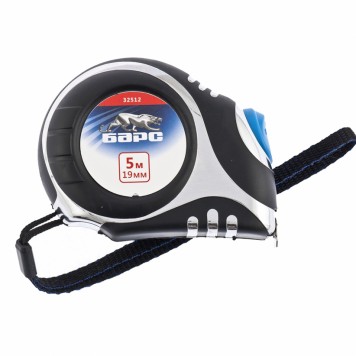 32512 | Рулетка Платинум, 5 м х 19 мм, утолщенное полотно, автоматическая фиксация, БАРС-0