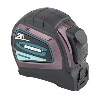 31123 | Рулетка 5 м x 19 мм, двухсторонний зацеп, Нейлон, двусторонняя шкала, автоматическая фиксация, GROSS DOPPELHAKEN-0