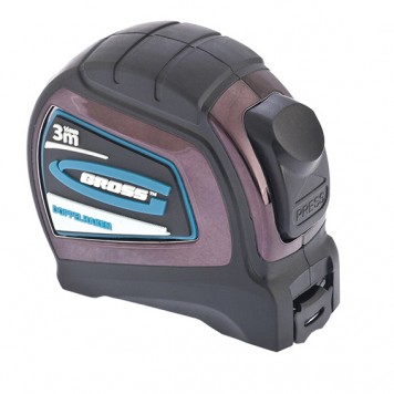 31122 | Рулетка 3 м x 16 мм, односторонний зацеп, Нейлон, двусторонняя шкала, автоматическая фиксация, GROSS DOPPELHAKEN-0