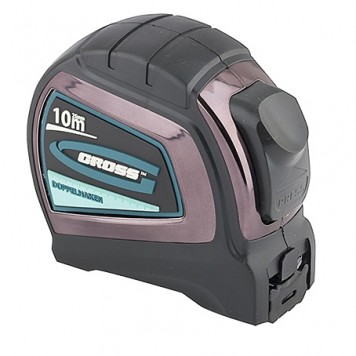 31126 | Рулетка 10 м x 25 мм, двухсторонний зацеп, Нейлон, двусторонняя шкала, автоматическая фиксация, GROSS DOPPELHAKEN-0