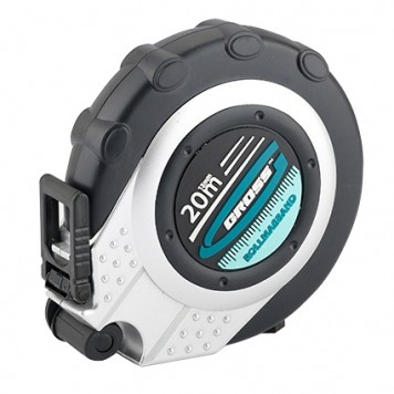 31251 | Рулетка геодезическая 20 м х 13 мм, закрытый корпус, металлическая лента, Нейлон, двусторонняя шкала, GROSS-0