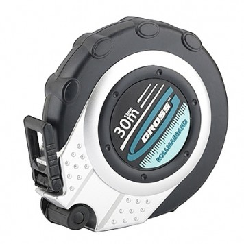 31252 | Рулетка геодезическая 30 м х 13 мм, закрытый корпус, металлическая лента, Нейлон, двусторонняя шкала, GROSS-0