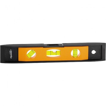 346055 | Уровень, 225 мм, 3 глазка, пластмассовый "Торпедо" (II), SPARTA-0