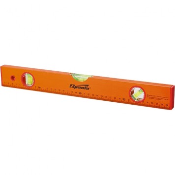 330355 | Уровень алюминиевый, 1500 мм, 3 глазка, желтый, линейка, SPARTA-0