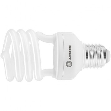 90913 | Лампа компактная люминесцентная, полуспиральная, 20 W, 4100K, E27, 8000ч, STERN-0