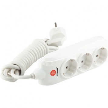 95737 | Удлинитель бытовой с заземлением и защитными шторками, 5 м, 3 розетки, 10 A, STERN-0