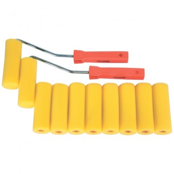 802835 | Набор мини-валиков "Поролон", 100 мм, D 35 мм, D ручки 6 мм, 10 шт, 2 бюгеля, SPARTA-0