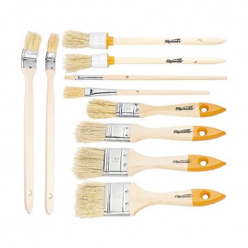 841155 | Набор кистей, 10 шт, плоские 1/2-1/5"; круг №2,4; радиат. 1, 1,5"; для масл краски №2,6, SPARTA-0