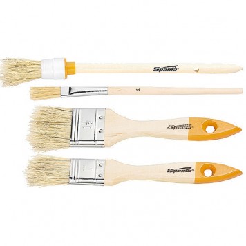 841135 | Набор кистей, 4 шт, плоские 3/4, 1/5"; круглые №1, №2, SPARTA-0