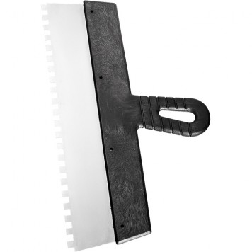 85459 | Шпатель из нержавеющей стали, 150 мм, зуб 6 х 6 мм, пластмассовая ручка, СИБРТЕХ-1