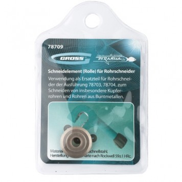78709 | Режущий ролик трубореза для артиколов 78703, 78704, 6,2 х 4,8 х 18 мм, для резки труб из нержавеющей стали и из цветных металлов, GROSS-0