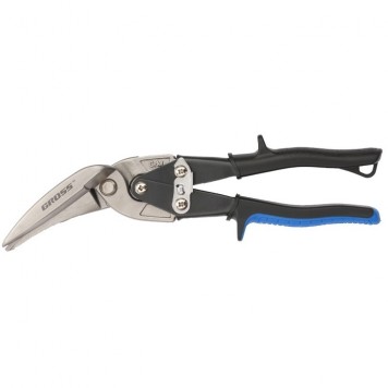 78333 | Ножницы по металлу, 270 мм, прямой и правый проходной рез, сталь СrMo, двухкомпонентные рукоятки, GROSS PIRANHA-0