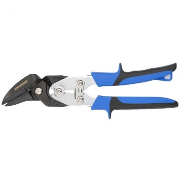 78351 | Ножницы по металлу, усиленные, 255 мм, прямой и правый рез, сталь СrMo, двухкомпонентные рукоятки, GROSS PIRANHA-0