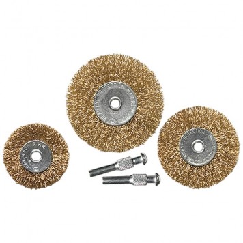 74490 | Набор щеток для дрели, 3 шт, 3 плоские, 50-63-75 мм, со шпильками, металлические, MATRIX-0