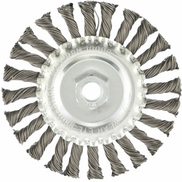 74644 | Щетка для УШМ 125 мм, М14, плоская, крученая проволока 0,8 мм, MATRIX-0