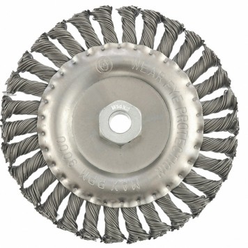 74645 | Щетка для УШМ 150 мм, М14, плоская, крученая проволока 0,8 мм, MATRIX-0