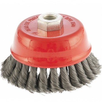 74677 | Щетка для УШМ, 100 мм, М14, "чашка", двухрядная, крученая проволока 0,35 мм, MATRIX-0
