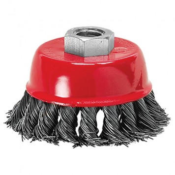 74629 | Щетка для УШМ, 150 мм, М14, "чашка", крученая проволока 0,5 мм, MATRIX-0