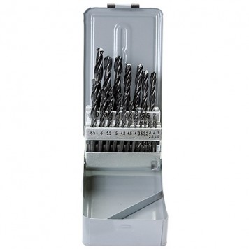 723755 | Набор сверл по металлу, 1-10 мм, (через 0,5 мм +3,2 и 4,8 мм), HSS, 21 шт, металлический бокс, цилиндрический хвостовик, SPARTA-0