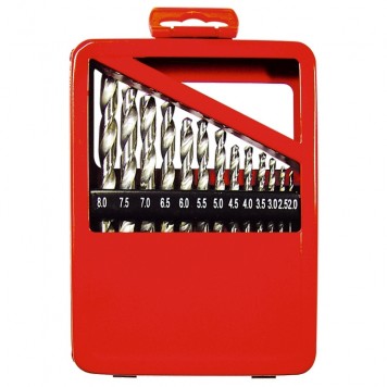 72387 | Набор сверл по металлу, 2-8 мм (через 0,5 мм), HSS, 13 шт, металлическая коробка, цилиндрический хвостовик, MATRIX-0