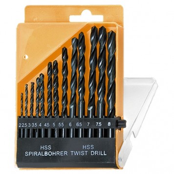 723355 | Набор сверл по металлу, 2-8 мм, (через 0,5 мм), HSS, 13 шт, цилиндрический хвостовик, SPARTA-0