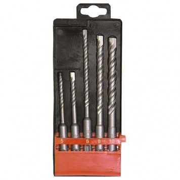71095 | Набор буров по бетону, 5-6 х 110,6-8-10 х 160 мм, 5 шт, в пластиковой коробке, SDS Plus, MATRIX-0