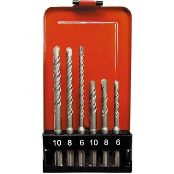 71096 | Набор буров по бетону, 6-8-10 х 110,6-8-10 х 160 мм, 6 шт, в пластиковой коробке, SDS Plus, MATRIX-0