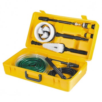 58292 | Набор аксессуаров для моек высокого давления (щетки, насадки, коннекторы, шланги), DENZEL-0