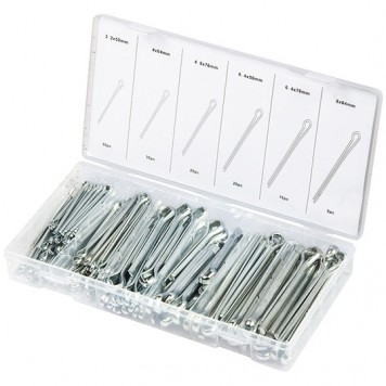 47603 | Набор шплинтов, S головки х L: 3,2 х 50,4 х 64, 4,8 х 76, 6, 4 х 25, 6, 4 х 76, 8 х 64 мм, 144 предмета, СИБРТЕХ-0