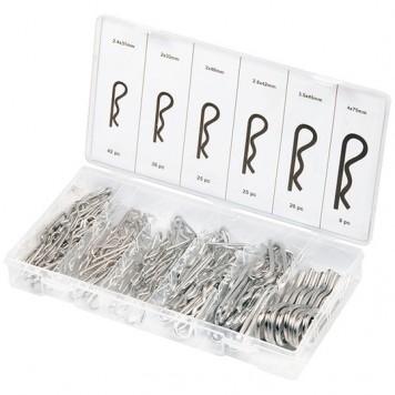 47605 | Набор шплинтов, S головки, с фиксацией, 150 предметов, СИБРТЕХ-0