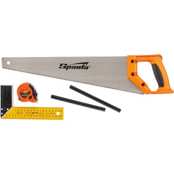 23902 | Набор столярный, 5 предметов (карандаш 2 шт, ножовка 450 мм, рулетка, угольник строительный), SPARTA-0