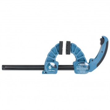 20705 | Струбцина реечная быстрозажимная, пластиковый корпус, рычажный храповой механизм, 6"/150 мм, GROSS-0