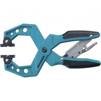 20801 | Струбцина клещеобразная 1-1/2, пластиковый корпус, храповой механизм жесткой фиксации, 38 мм, GROSS-0