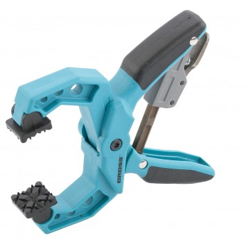 20801 | Струбцина клещеобразная 1-1/2, пластиковый корпус, храповой механизм жесткой фиксации, 38 мм, GROSS-1