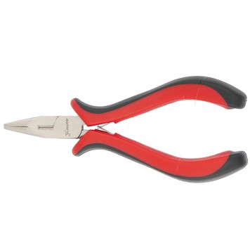 17810 | Длинногубцы прямые 130 мм, никелированные, авторазжим, двухкомпонентные рукоятки, MATRIX MINI-0