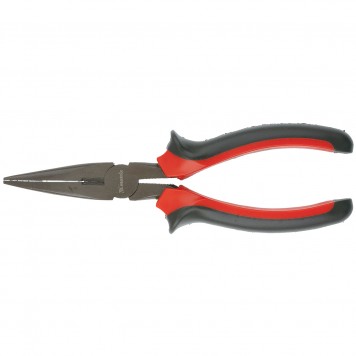 17158 | Длинногубцы прямые 160 мм, двухкомпонентные рукоятки, MATRIX BLACK NICKEL-0