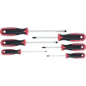 13303 | Набор отверток, сталь S2, двухкомпонентные рукоятки, 6 шт, MATRIX PROFESSIONAL-0