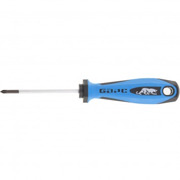 19019 | Отвертка PH0 х 75 мм, CrV, двухкомпонентная рукоятка, БАРС-0