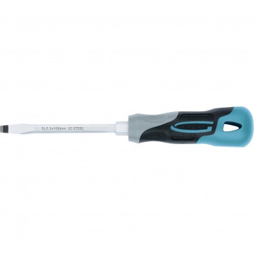 12110 | Отвертка SL5,5 x 100 мм, S2, трехкомпонентная рукоятка, GROSS-0