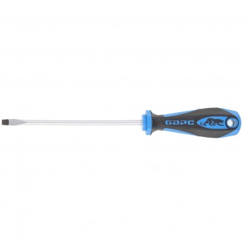 19013 | Отвертка SL 6 х 150 мм, CrV, двухкомпонентная рукоятка, БАРС-0